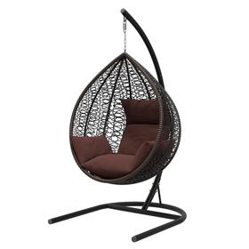 Подвесное кресло «Бароло», капля, цвет коричневый, подушка шоколад, стойка