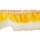 Тесьма, атлас жёлтый на белом капроне, 9 см, в рулоне 10 м - фото 115534