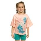 Комплект из футболки и шорт для девочек, рост 104 см, цвет персиковый - фото 6210614