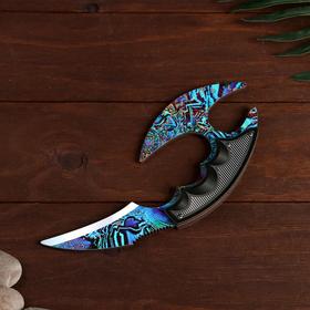 Сувенир деревянный "Ножик Керамбит с защитой пальцев", цвет ледяная закалка (5 шт)