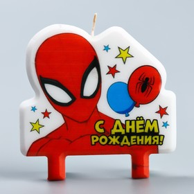 Свеча в торт "С Днем Рождения!", Человек-паук, 8×8 см 4929052