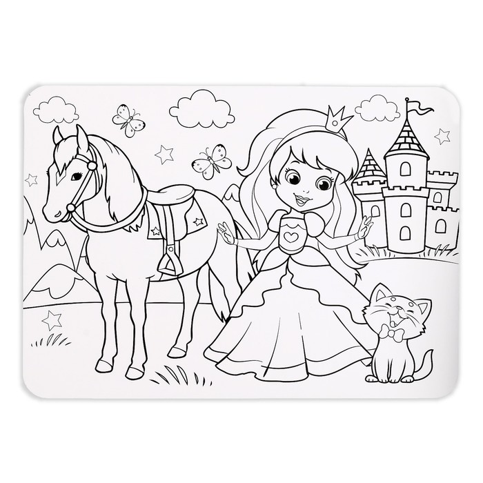 Пазл в рамке «Милая принцесса», 34 детали + раскраска - фото 798527272