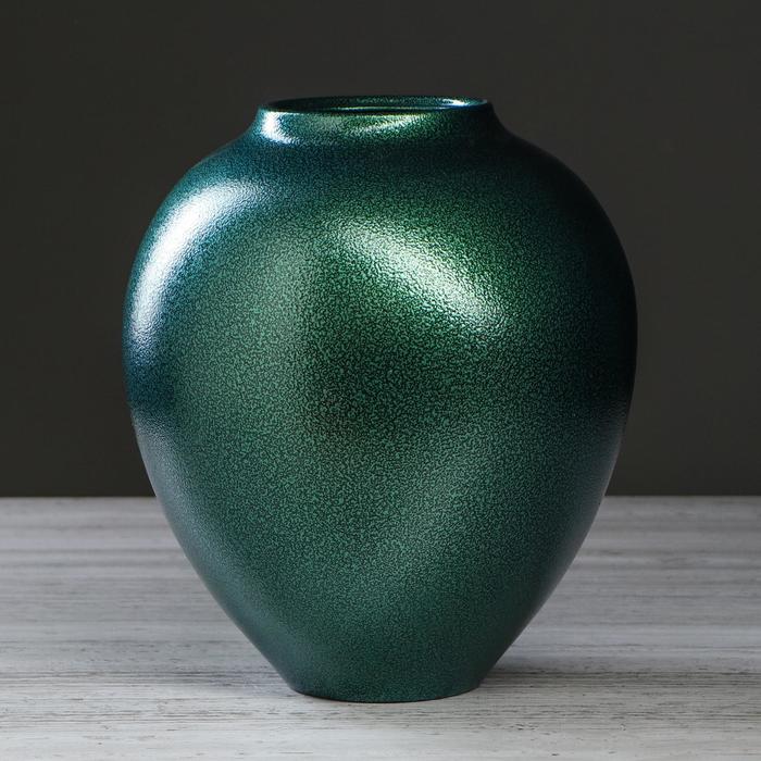 Ваза керамическая "Велеса", настольная, зелёная, 25 см - фото 4265982
