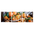 Модульная картина "Мандариновое настроение" (3-35х35) 35х105 см Модульная картина "Мандариновое настроение" (3-35х35) 35х105 см