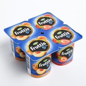 Йогурт FRUTTIS Сливочное лакомство клубника/персик 5% 115г 8017679