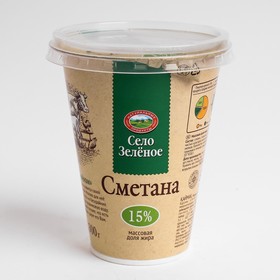 Сметана Село Зеленое 15% 300г ст 8052857