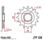 Звезда передняя ведущая JTF326 для мотоцикла, стальная 4720362 - фото 93508
