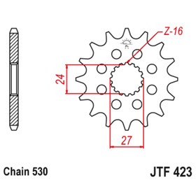 Звезда ведущая, JT423.18RB, с демпфером, 18 зубьев 5008177