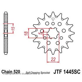 Звезда ведущая, JT 1445.13SC с самоочисткой, 13 зубьев 5008331