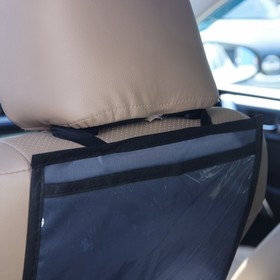Органайзер под планшет на спинку сиденья автомобиля, оксфорд, 55х29 см., цвет серый - фото 7461693