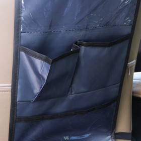 Органайзер под планшет на спинку сиденья автомобиля, оксфорд, 55х29 см., цвет серый - фото 7461694