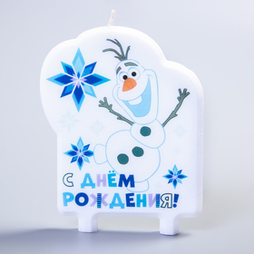 Свеча в торт «С Днём Рождения!», Олаф, Холодное сердце, 75 х 100 мм