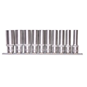 Набор торцевых головок STELS 13603, 1/2", шестигранные, удлиненные, CrV, 10-22 мм, 10 шт. 5014370