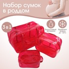 Набор сумок в роддом, 3 шт., цветной ПВХ, цвет красный - фото 108263891
