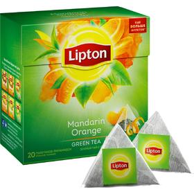 Чай зеленый LIPTON 20п*1,8г/Mandarin Orange/мандарин,апельсин/пирамидки 8122311