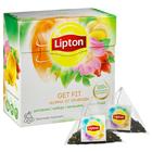 Чай зеленый LIPTON 20п*1,8г/Get Fit/шиповник,имбирь,женьшень/пирамидки 8122320 - фото 39423