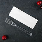 Set devices Premium 2 in 1, fork and napkin transparent white Set devices Premium 2 in 1, fork and napkin transparent white
