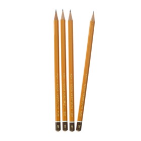 Набор профессиональных чернографитных карандашей 4 штуки Koh-I-Noor 1500 H3, заточенные (786596)