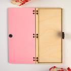 Конверт деревянный "С Днём Рождения!" ручная работа, светлый, бабочки, 16,5х8х0,9см 4995211