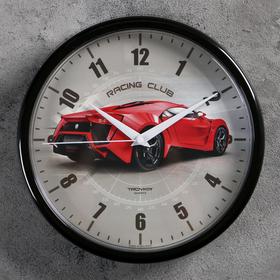 Часы настенные, серия: Интерьер, ′Гоночный автомобиль′, d-22.5 см, красный в Донецке