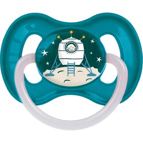 Пустышка латексная Canpol babies Space, круглая, от 6-18 месяцев, цвет бирюзовый