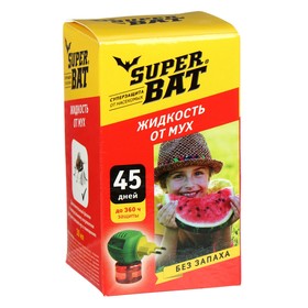 Дополнительный флакон-жидкость от мух "SuperBAT", доп. флакон, 45 дней, 30 мл