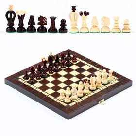 Настольная игра 2 в 1: шахматы, шашки, 35 х 35 см, король h=6 см, пешка h- 3 см