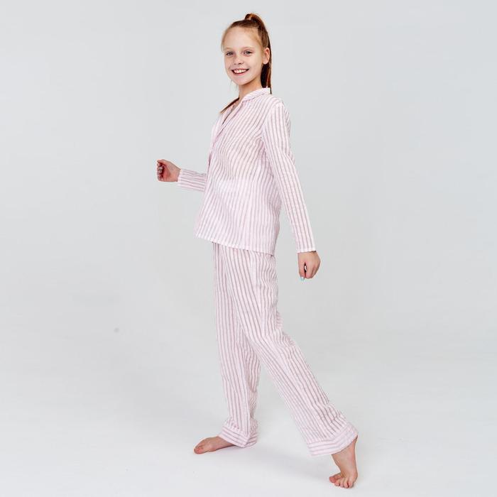 Брюки пижамные для девочки : Light touch цвет розовый, рост 128