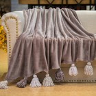 Плед Tassel, размер 160 × 220 см, кофейный Плед Tassel, размер 160 × 220 см, кофейный