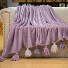 Плед Tassel, размер 220 × 230 см, фиолетовый Плед Tassel, размер 220 × 230 см, фиолетовый