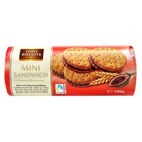 Печенье Feiny Biscuits из хрустящего бисквита и какао-крема, 180 г 4986805