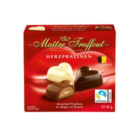Конфеты Maître Truffout "Мини-сердца"  из бельгийского шоколада с кремовой начинкой, 45 г