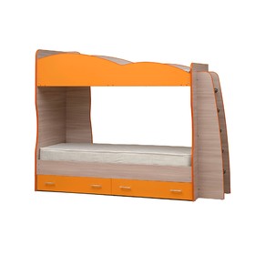 Кровать детская двухъярусная «Юниор 1.1», 800 × 2000 мм, цвет ясень шимо светлый/оранжевый