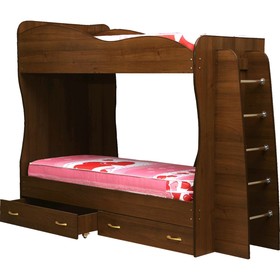 Кровать детская двухъярусная «Юниор 1», 800 × 2000 мм, лдсп, цвет итальянский орех