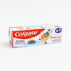 Детская зубная паста Colgate, 6-9 лет, вкус клубники и мяты, 60 мл