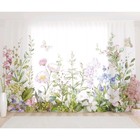 Фототюль «Акварельные цветы», размер 290 х 260 см, вуаль - фото 127170268
