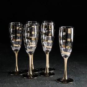 {{photo.Alt || photo.Description || 'Набор бокалов для шампанского «Серпантин», 170 мл, 6 шт, цвет золото'}}