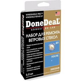 Набор для ремонта ветровых стекол Done Deal, клей 1,5 г, DD6584N 5070436