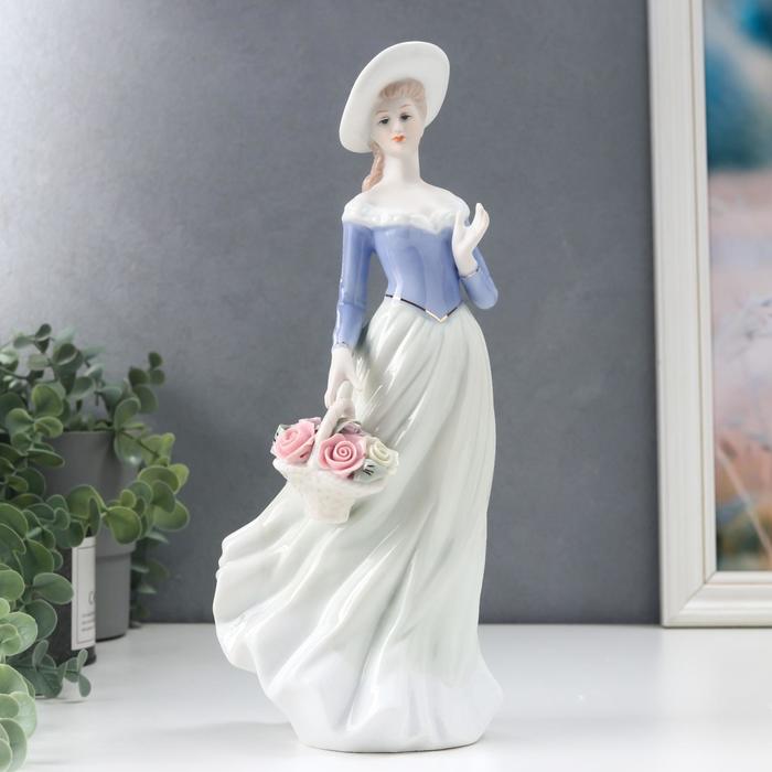 Сувенир керамика "Девушка с лилиями" 30x12x9,5 см - фото 1362245