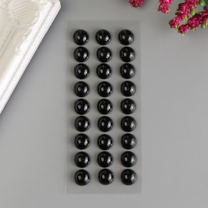 Декоративные наклейки "Жемчуг" 1 см, 27 шт, чёрный