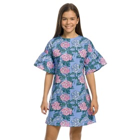 Платье для девочек, рост 122 см, цвет голубой