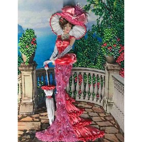 Набор для вышивки лентами «Дама в розовом»