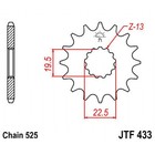Звезда передняя ведущая JTF433 для мотоцикла, стальная 4720374 - фото 94136
