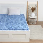 Простыня 1,5сп Экономь и Я 150*215±3 "Нежность" цв. синий,100% хлопок, бязь, 100гр/м2 - фото 9255704