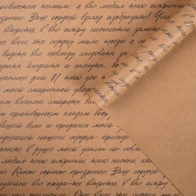 Бумага упаковочная крафтовая «Литература», 50 х 70 см