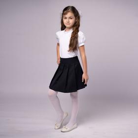 Школьная юбка для девочки, цвет чёрный, рост 134