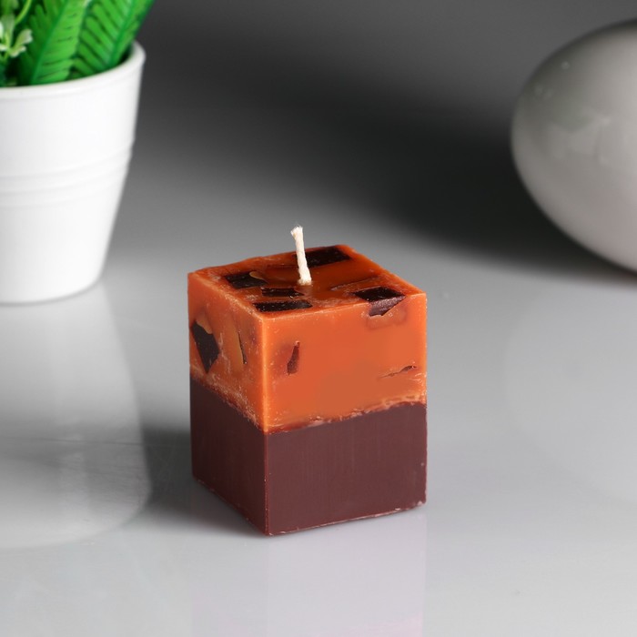 Свеча- куб "Апельсин- кофе" ароматическая, 5×6 см
