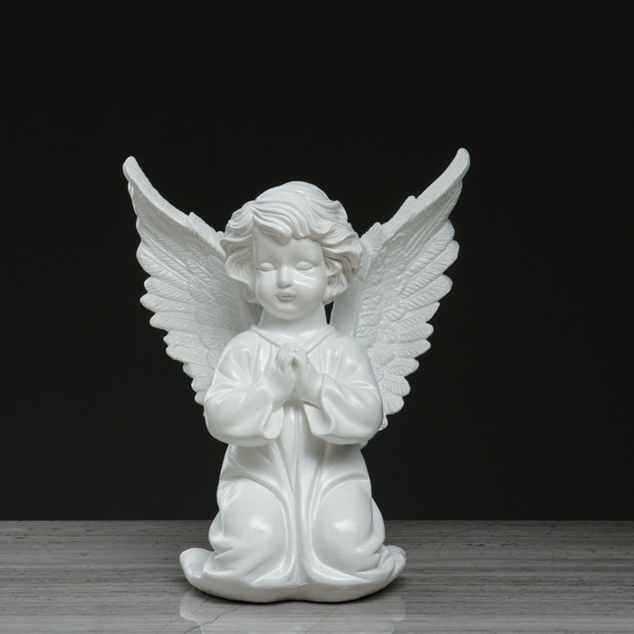 Статуэтка "Ангел с крыльями", белая, 38 см