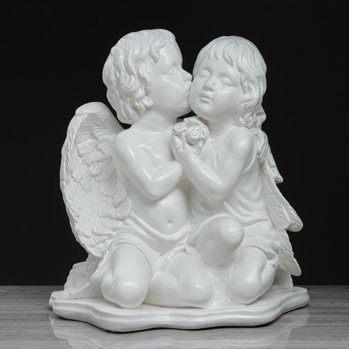 Статуэтка "Пара ангелов", белая, 40 см