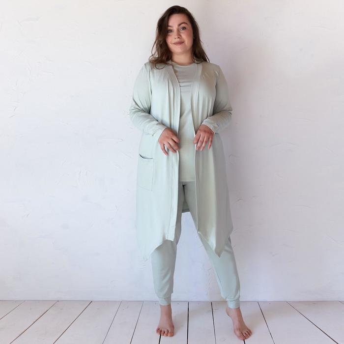 Халат женский MINAKU: Mint & Chocolate цвет олива, р-р 54